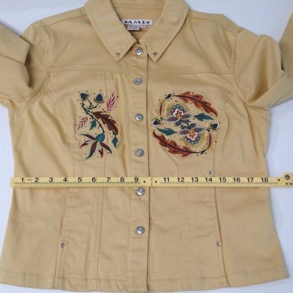 A.M.I. RARE One-Of-A-Kind Customized Embroidered Swarovski Rhinestone Med Jacket - Picture 7 of 14